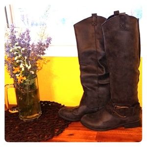 Knee High Charcoal Boots